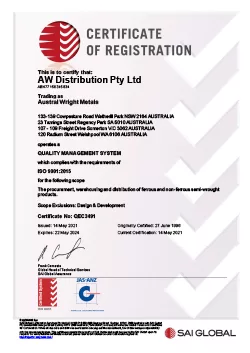 Austral Wright Metals ISO Certification